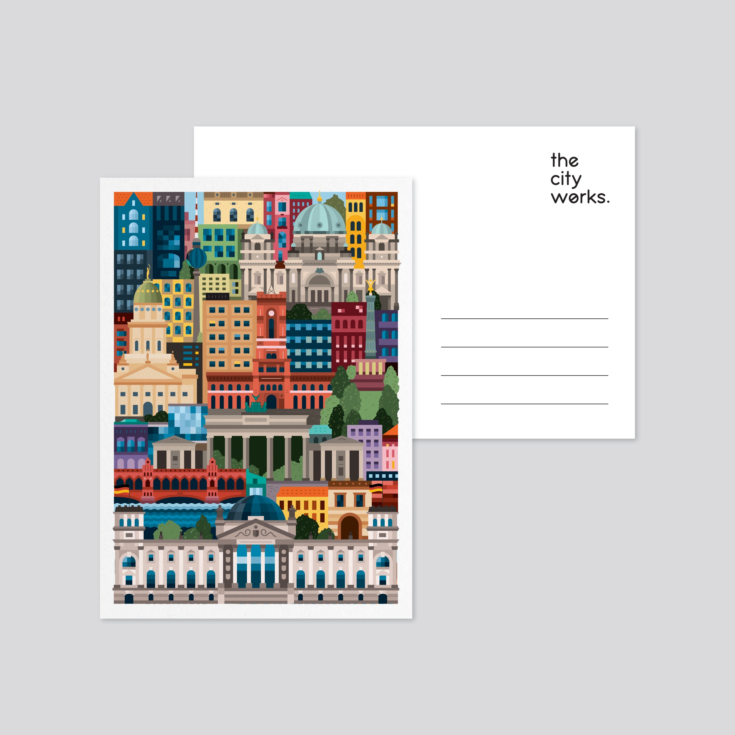 Berlin Colourful Postcard Set of 3