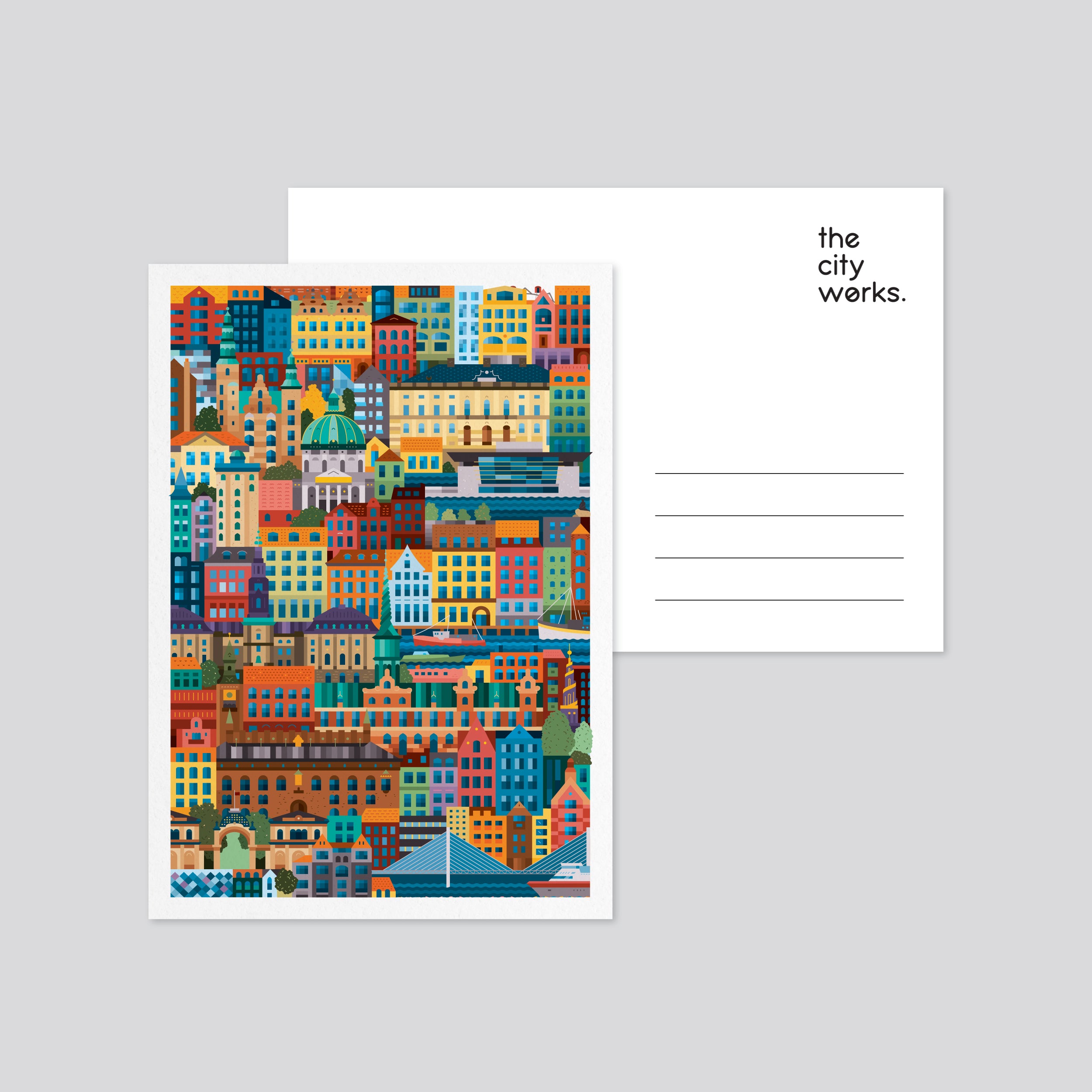 Copenhagen Colourful Postcard Set of 3