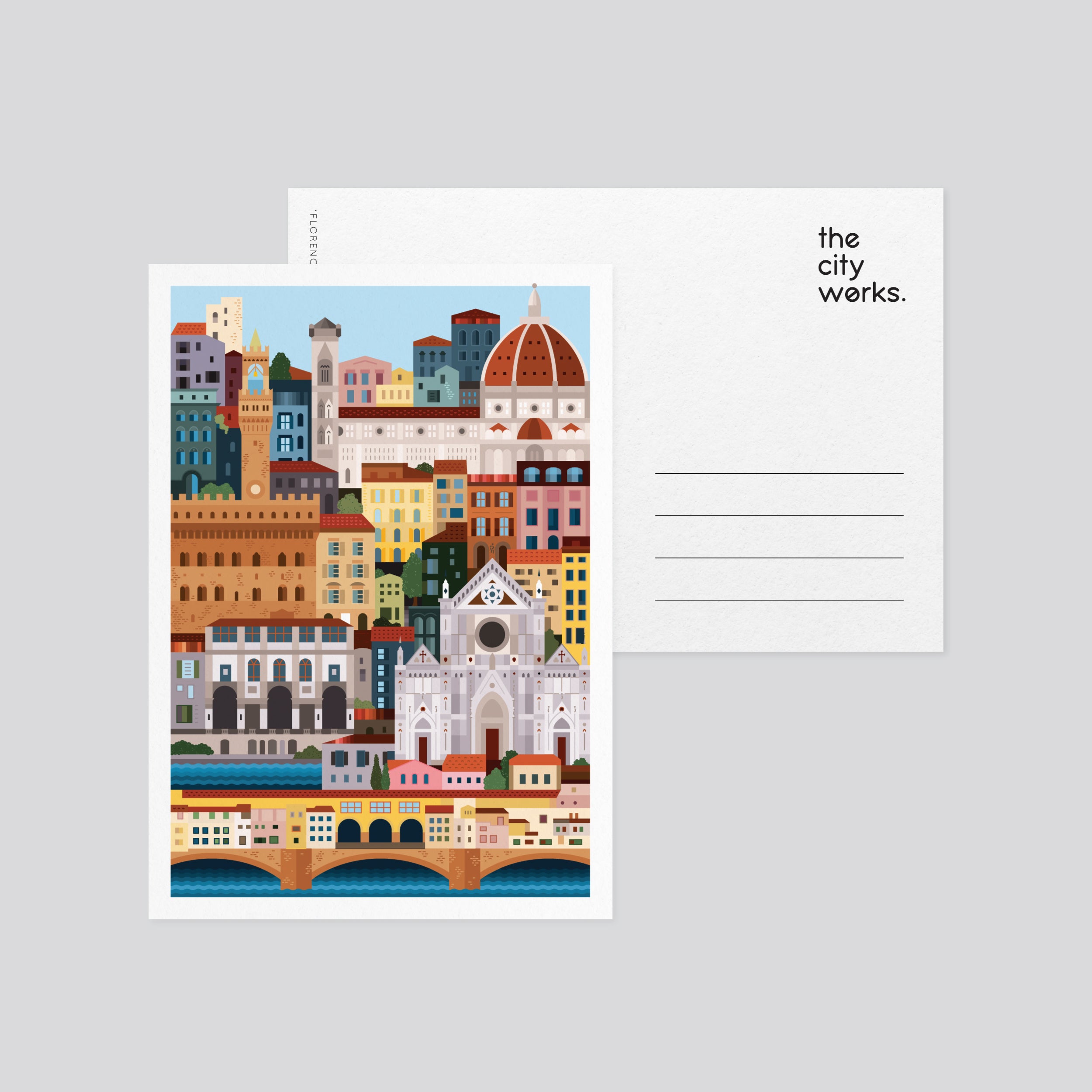 Florence Colourful Postcard Set of 3