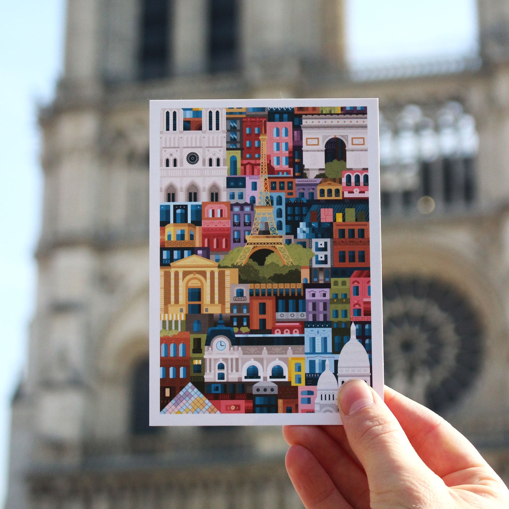 Paris Colourful Postcard Set of 3
