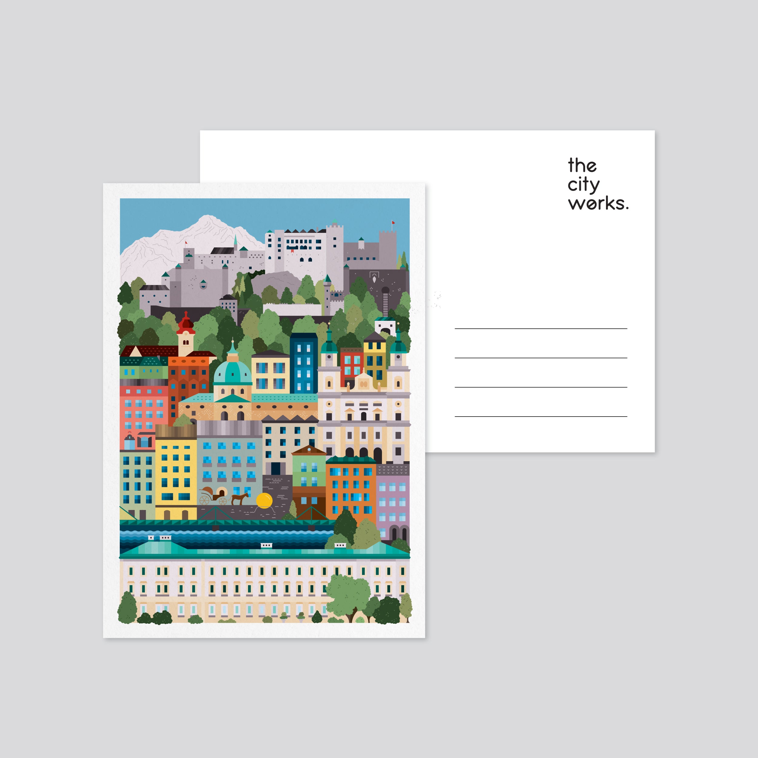 Salzburg Colourful Postcard Set of 3