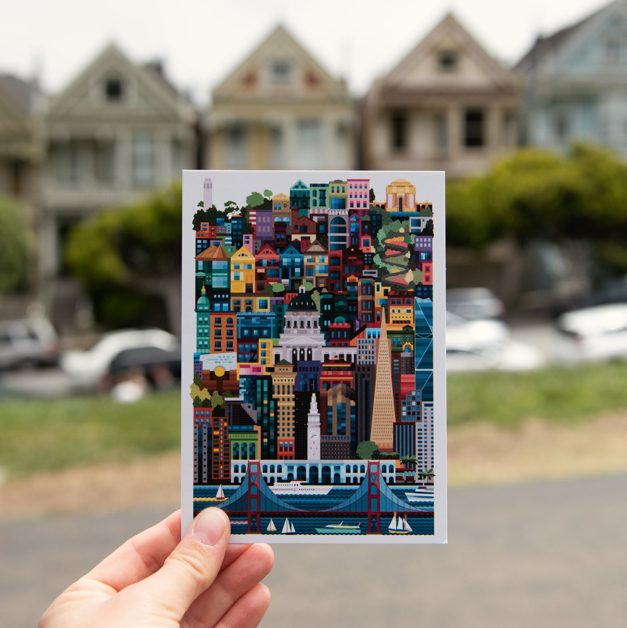 San Francisco Colourful Postcard Set of 3