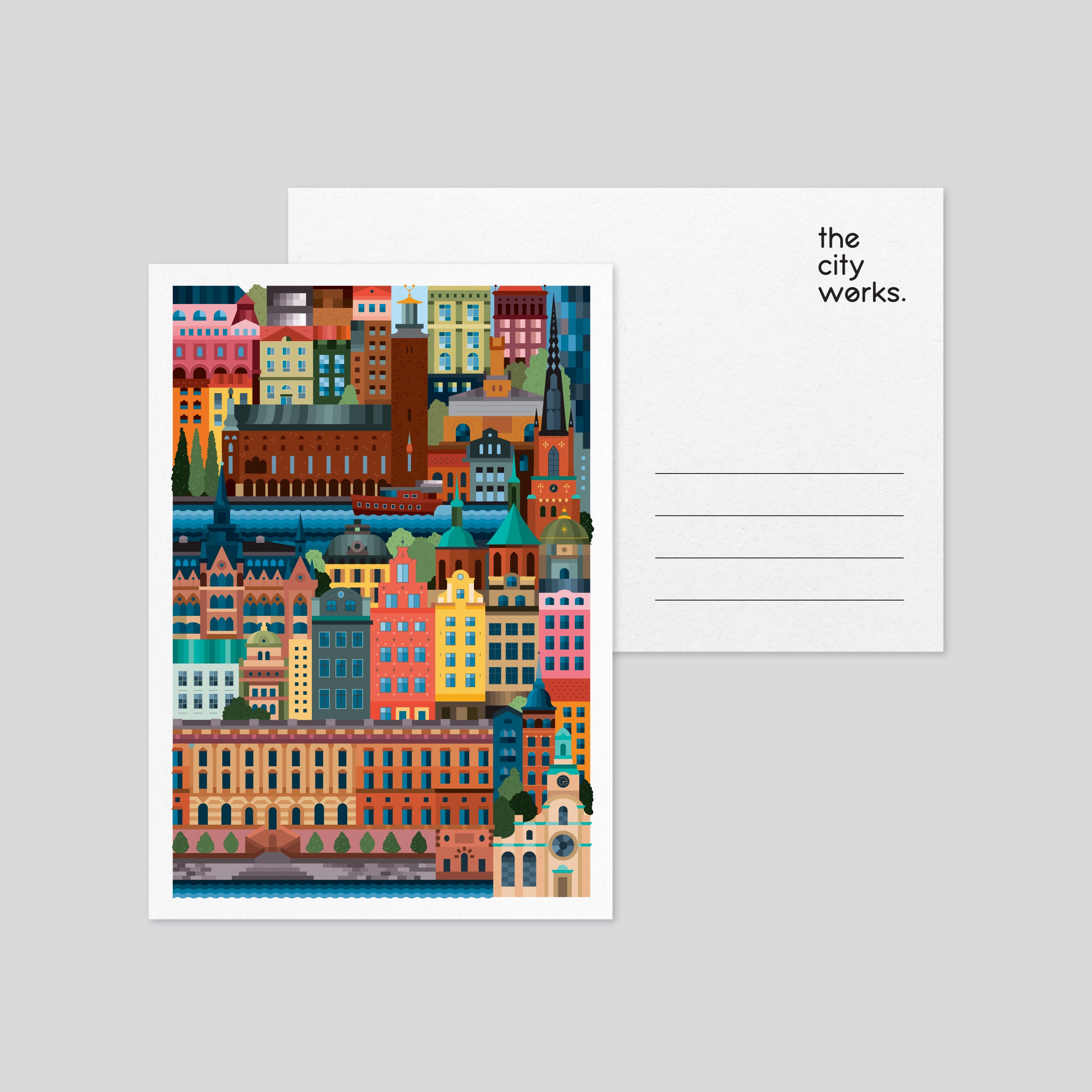 Stockholm Colourful Postcard Set of 3