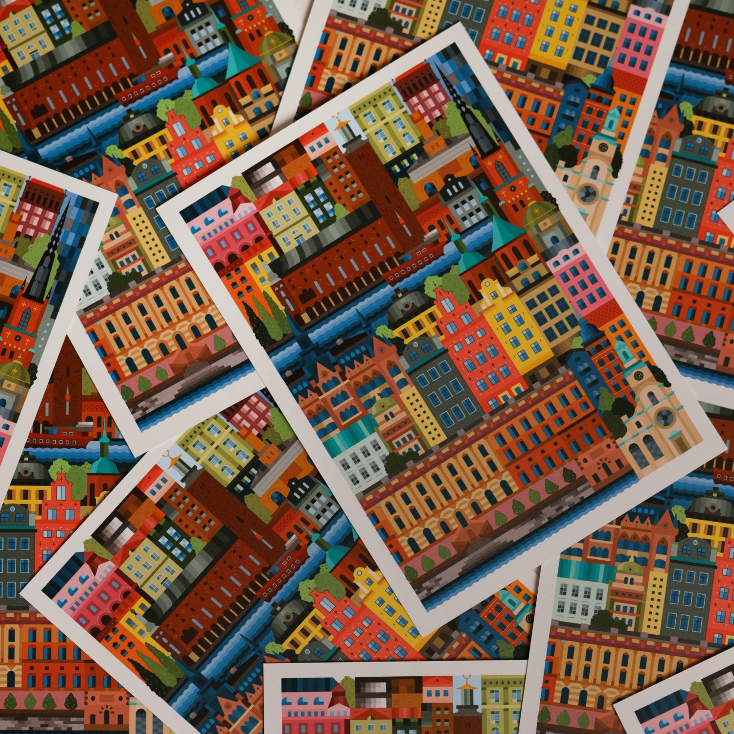 Stockholm Colourful Postcard Set of 3