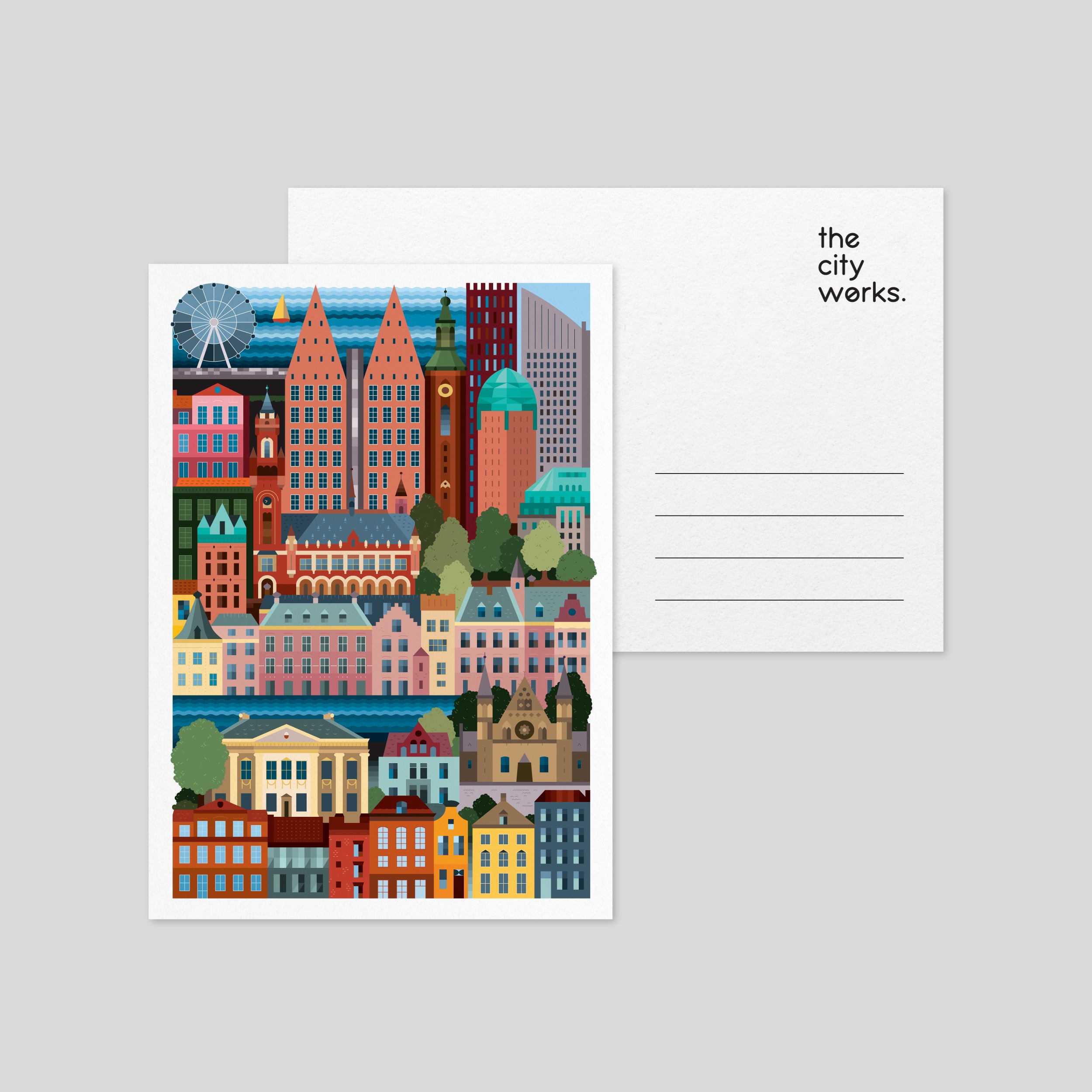 The Hague Colourful Postcard Set of 3