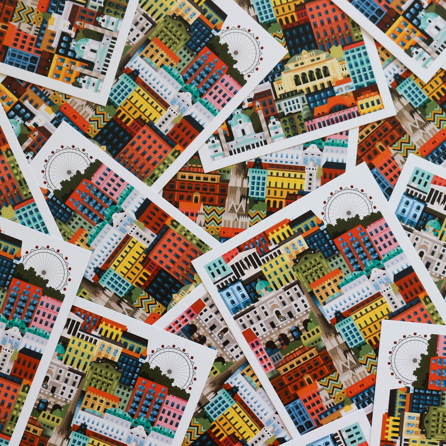 Vienna Colourful Postcard Set of 3