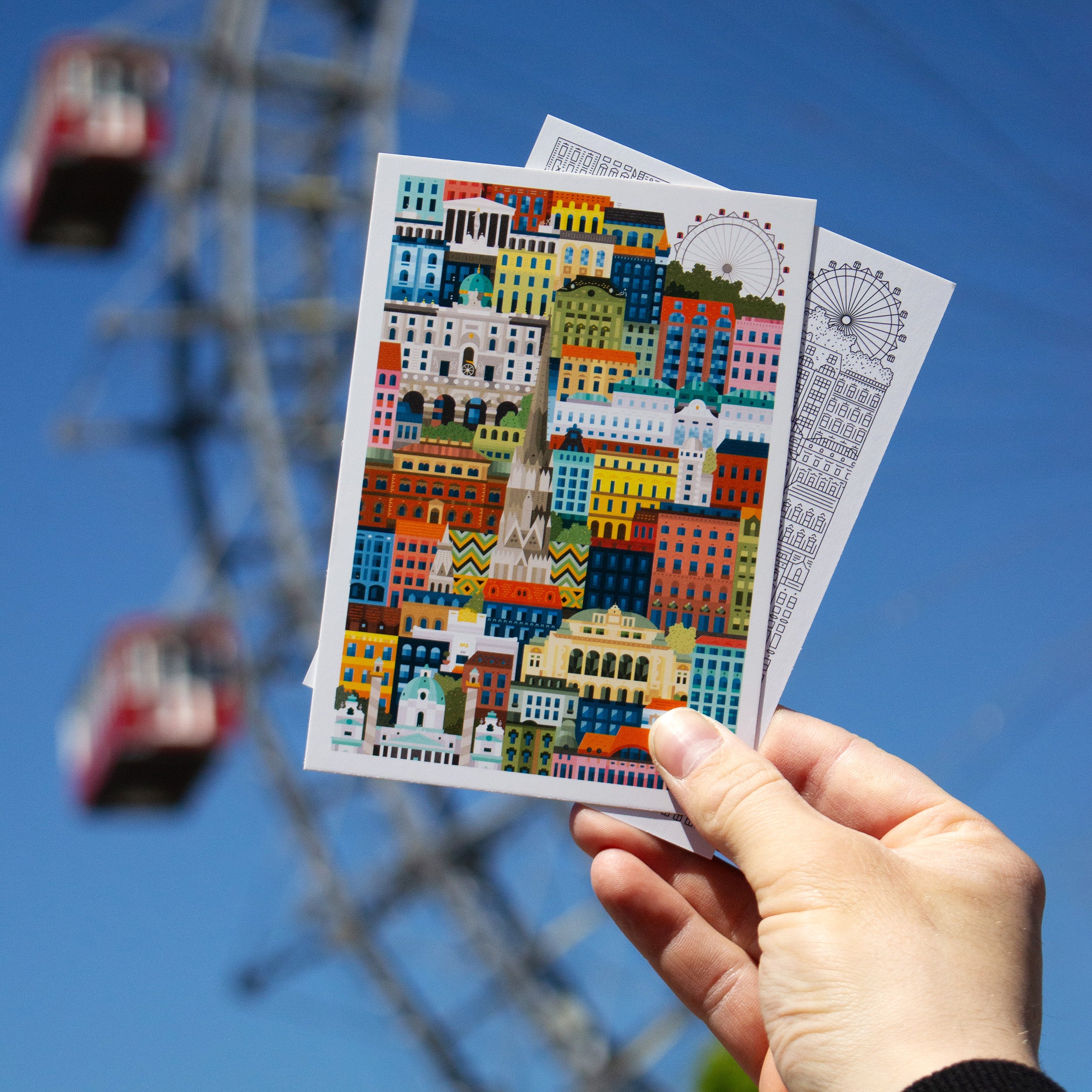 Vienna Colourful Postcard Set of 3