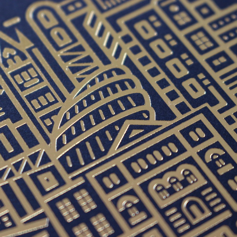 London in Gold Close Up Blue 2