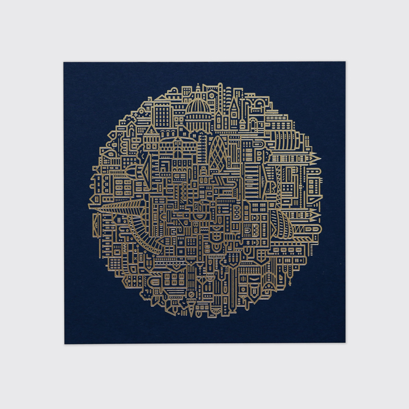 London Gold Foiled Art Print by The City Works