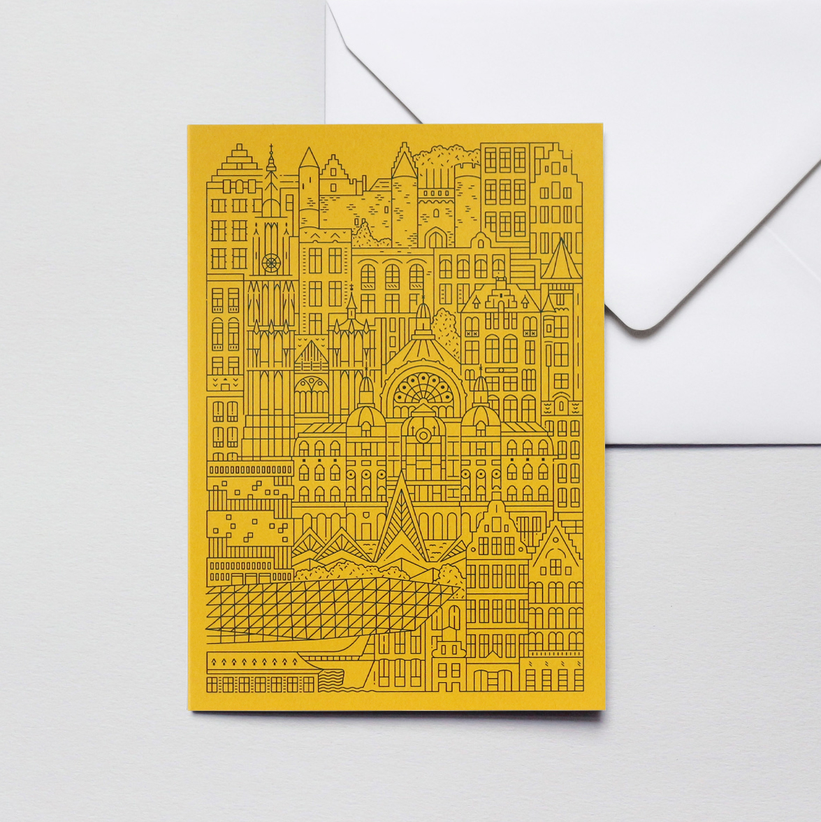 Antwerp-Yellow-Greetings-Card