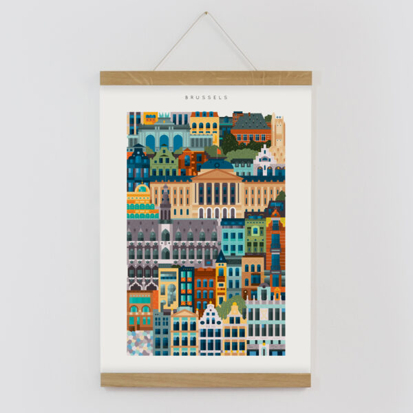 Brussels Blockprint Framed by The City Works