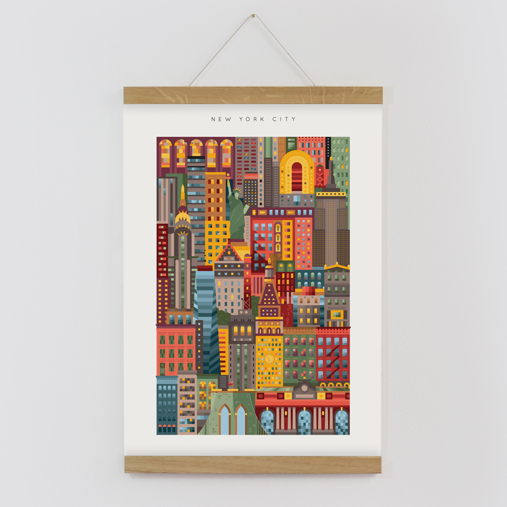 NYC Blockprint Framed by The City Works