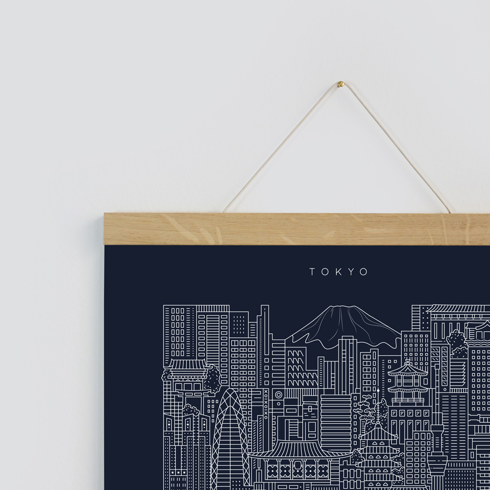 Tokyo-Blueprint-Framed-CloseUp-by-The-City-Works