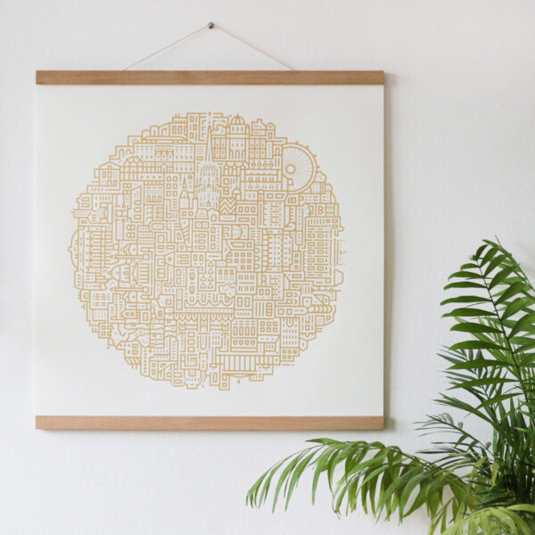 Vienna Gold Screen Print by The City Works