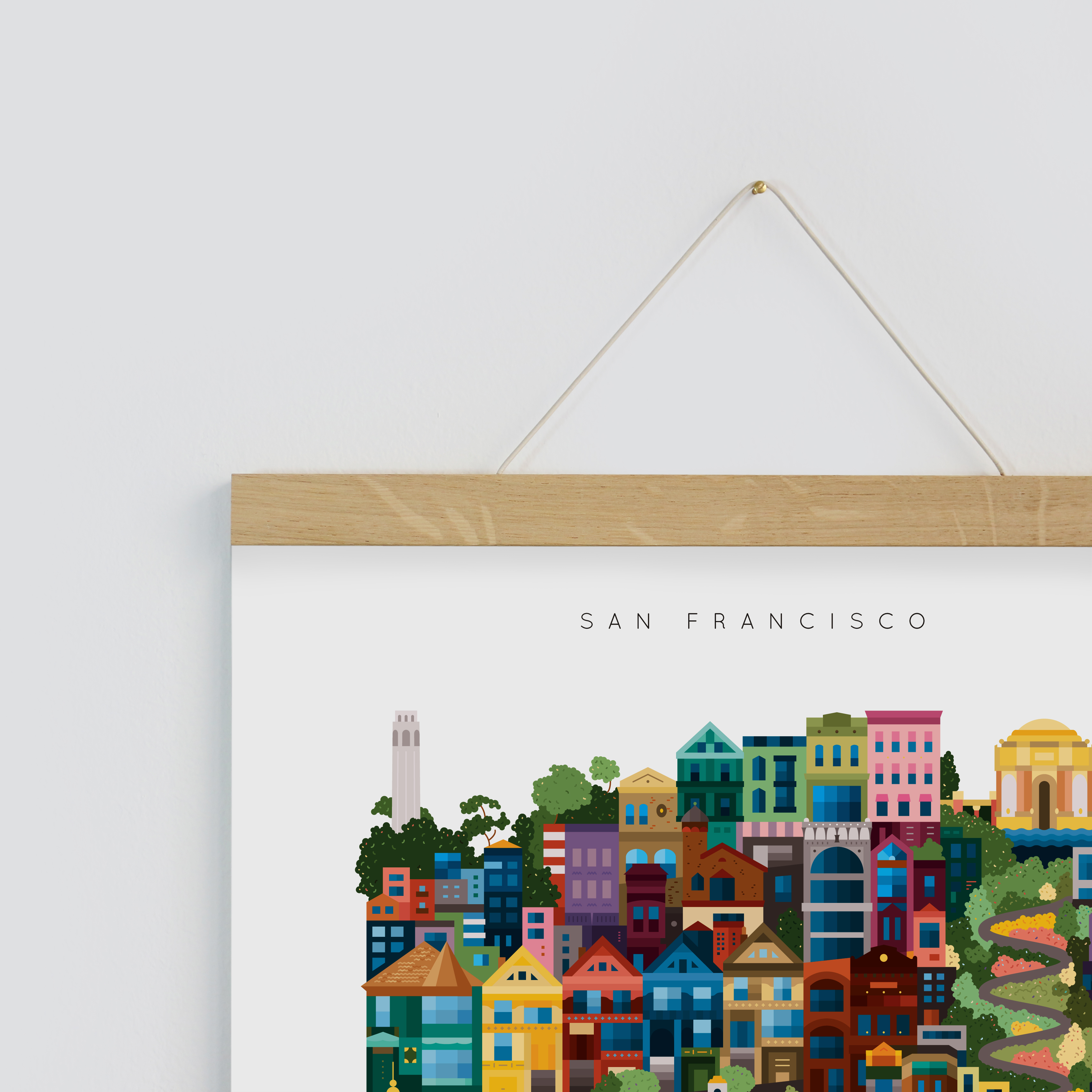 San Francisco Blockprint Corner Framed by The City Works