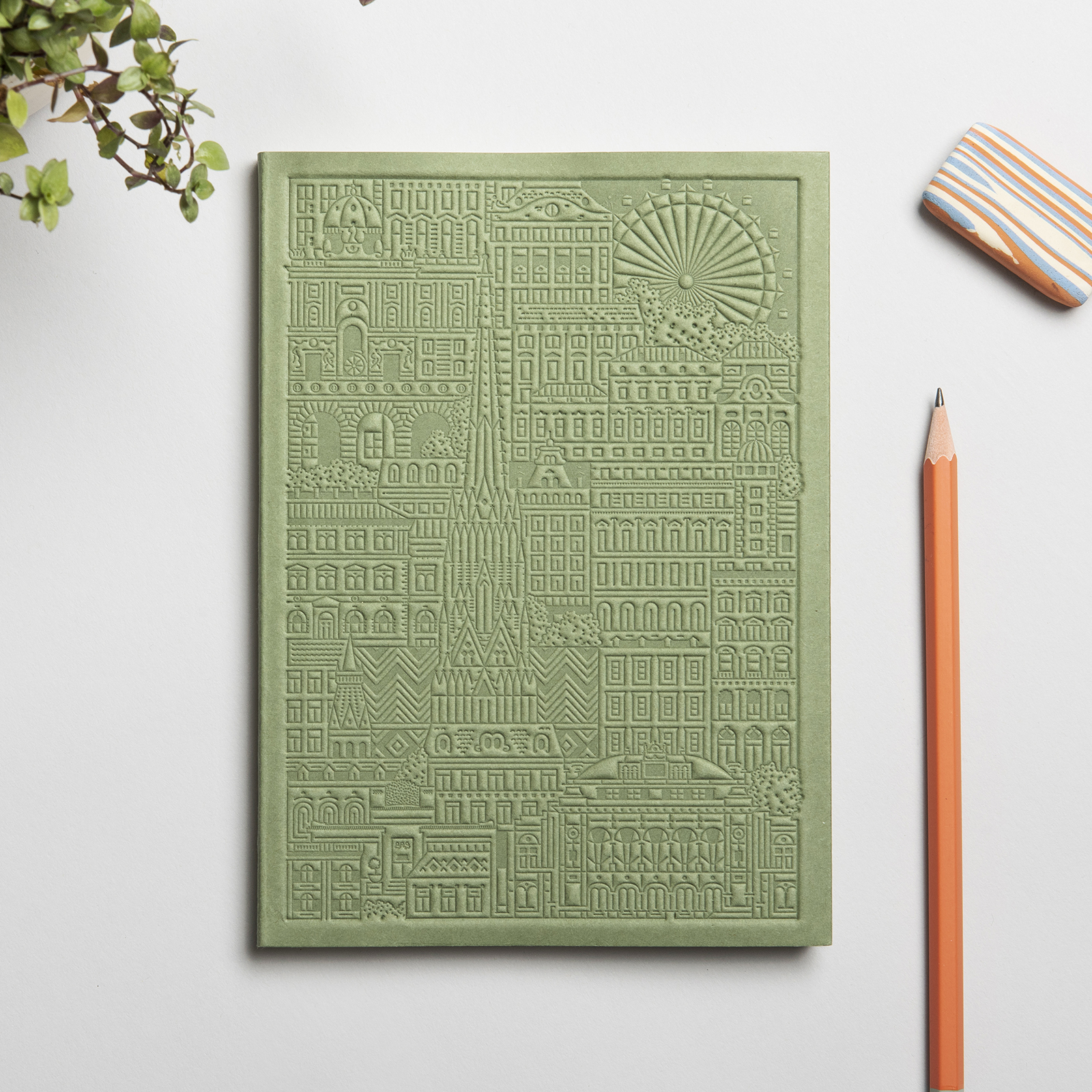 The Vienna Notebook Green by The City Works