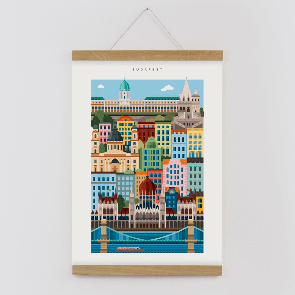 Budapest-Blockprint-Framed